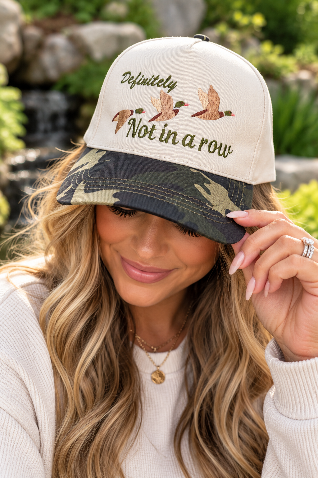 Embroidered Hats- Definitely Not in a row Ducks