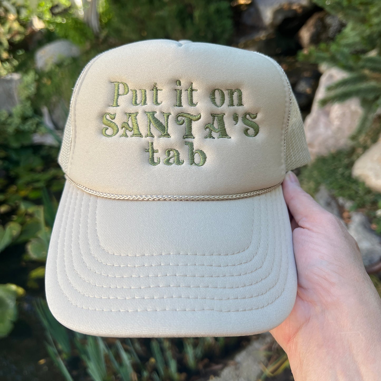 Embroidered Hats-Put it on Santa's Tab