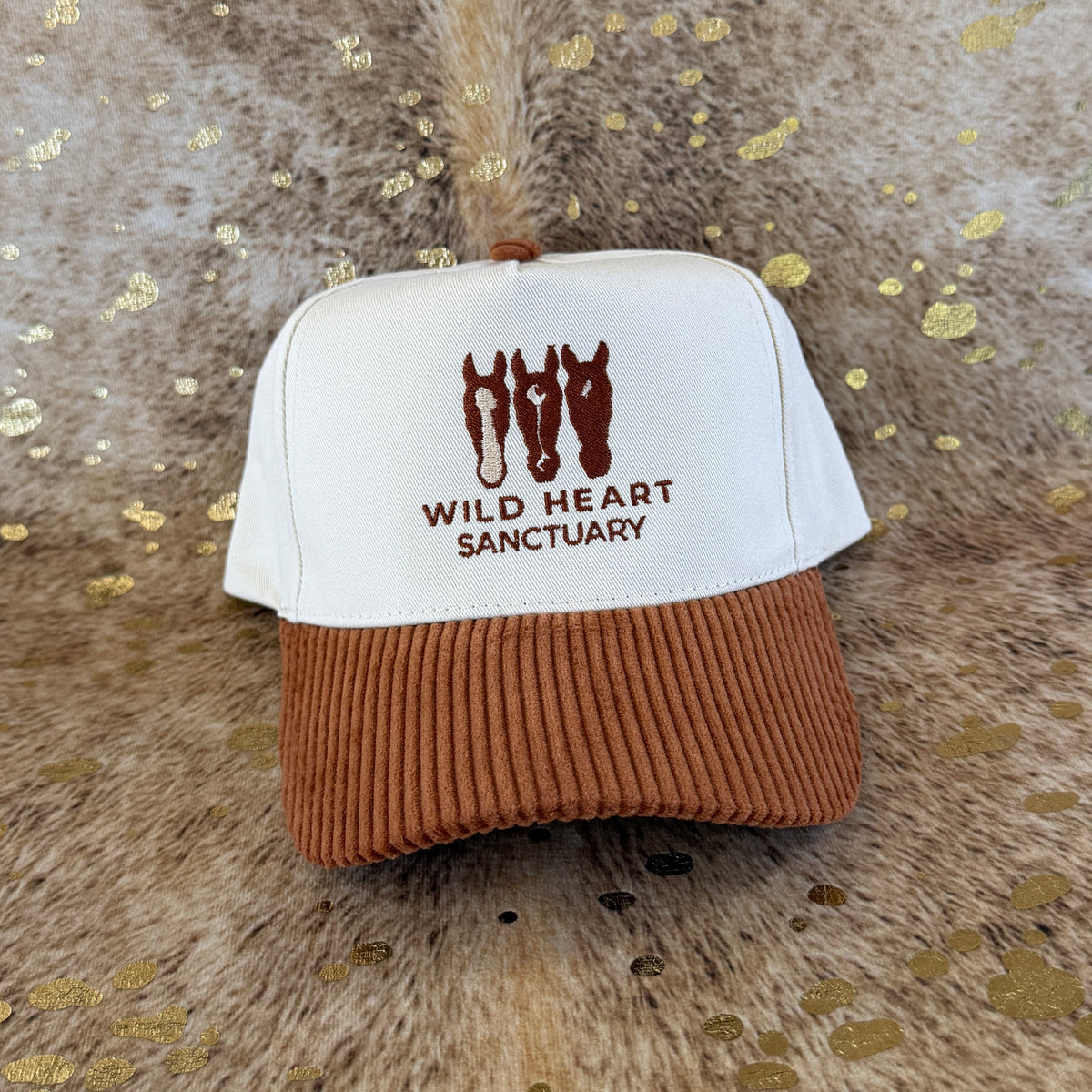 Embroidered Hats- Wild Heart Sanctuary Cordory Trucker Hat
