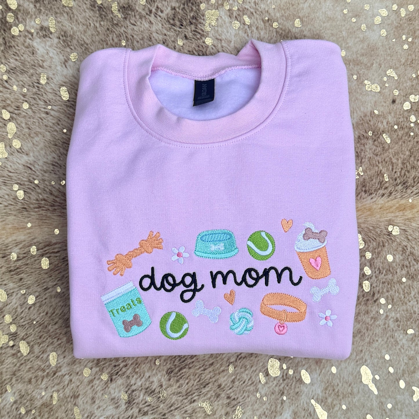 Embroidered Sweatshirt - Dog Mom Party