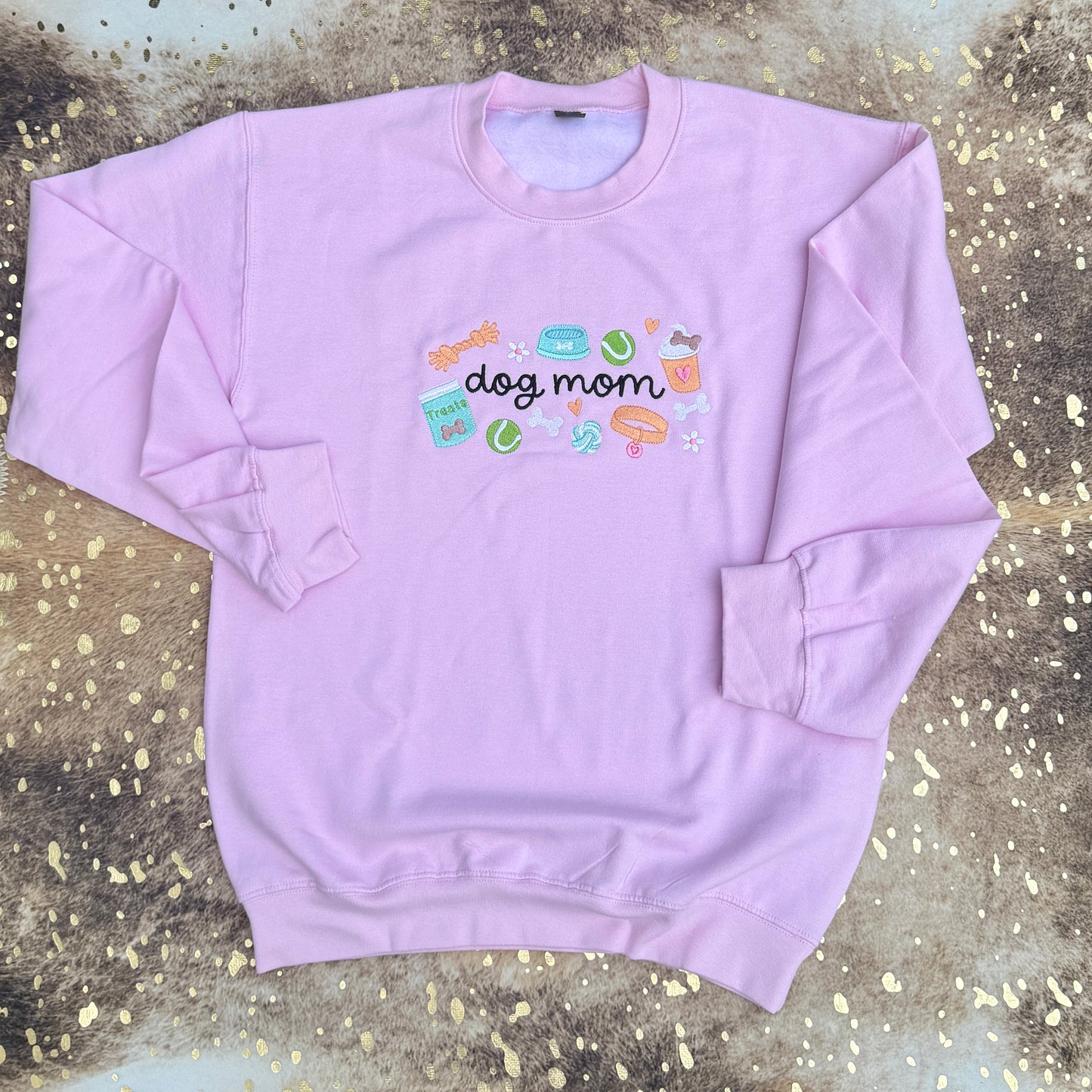 Embroidered Sweatshirt - Dog Mom Party