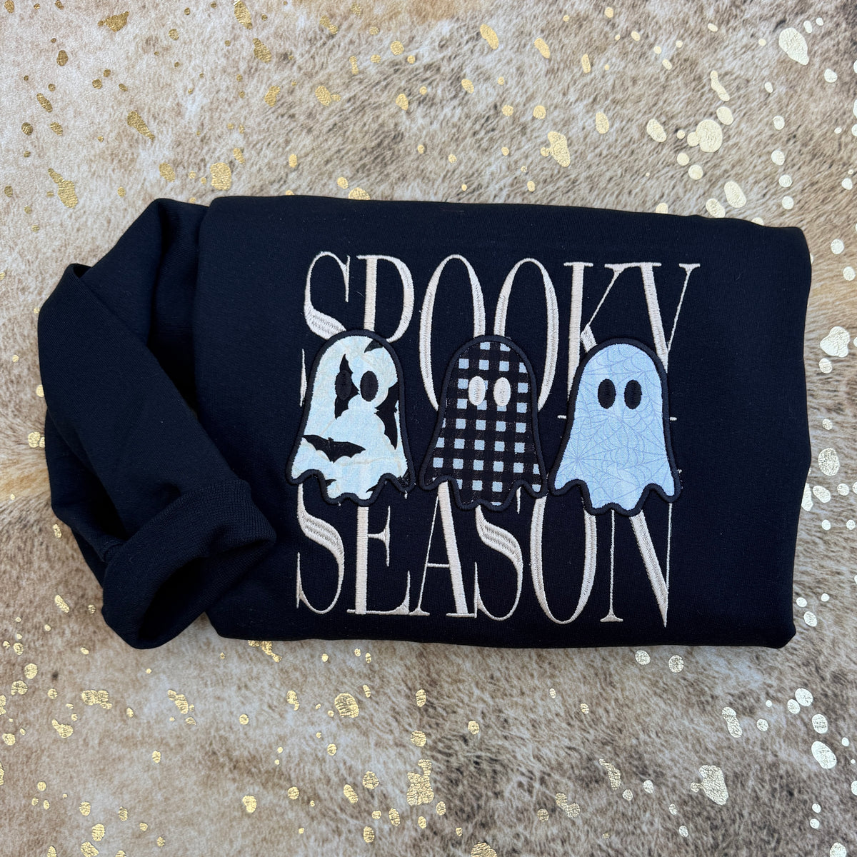 Embroidered Sweatshirt - Spooky Season ghosts