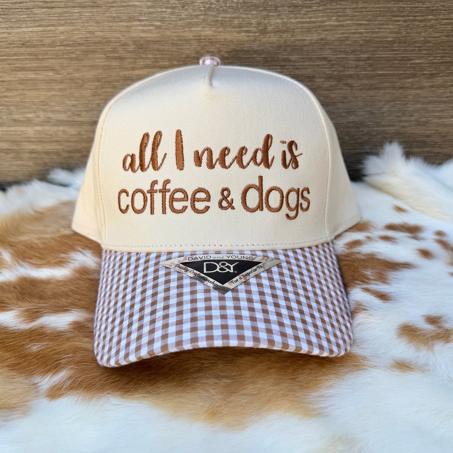 Embroidered Hats- all I need is coffee & dogs