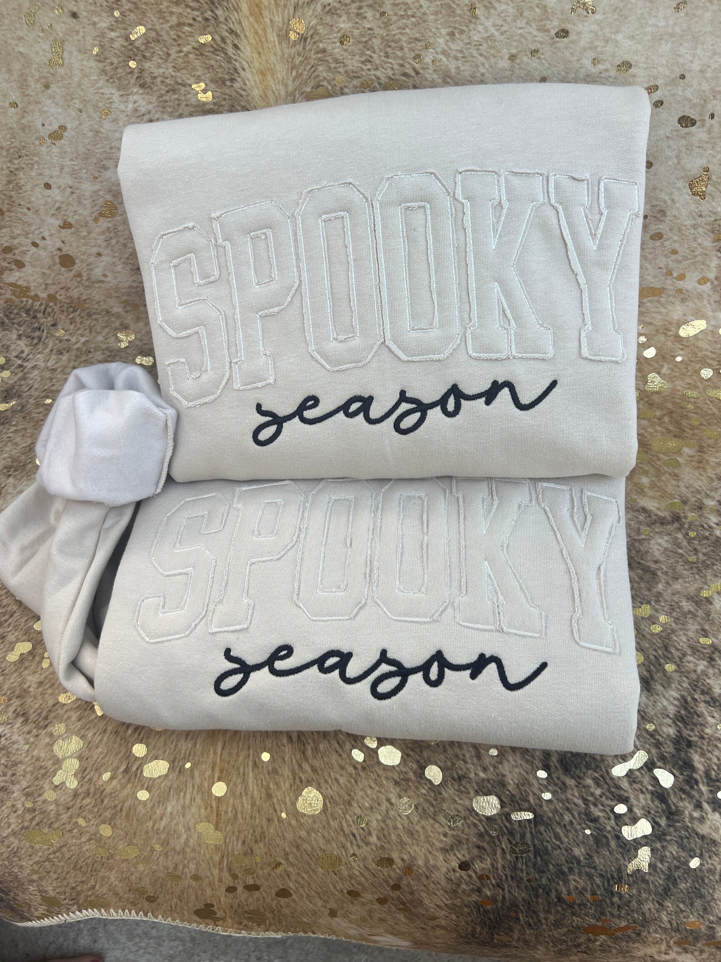 Embroidered Sweatshirt - Spooky Season Applique