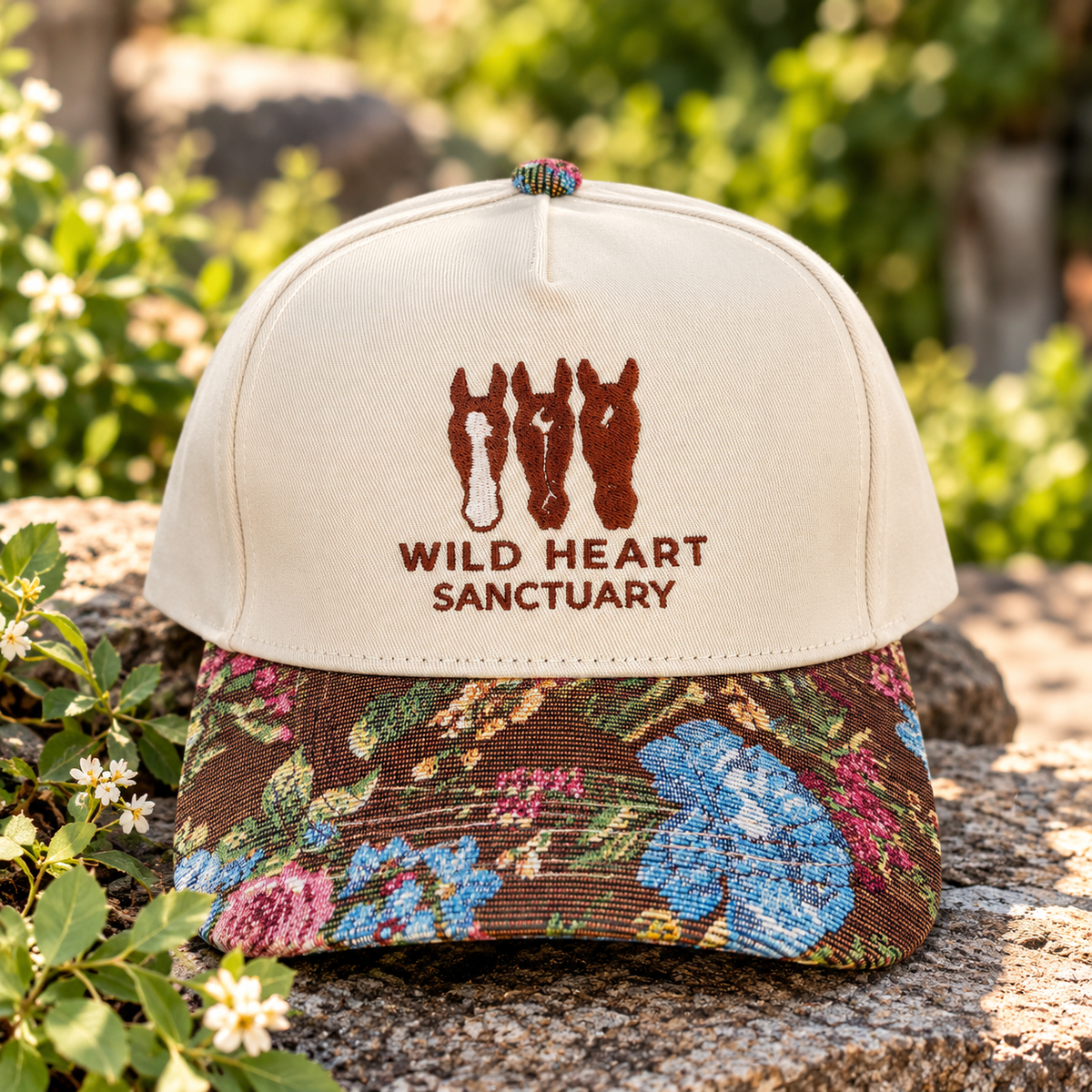 Embroidered Hats- Wild Heart Sanctuary Floral Brim