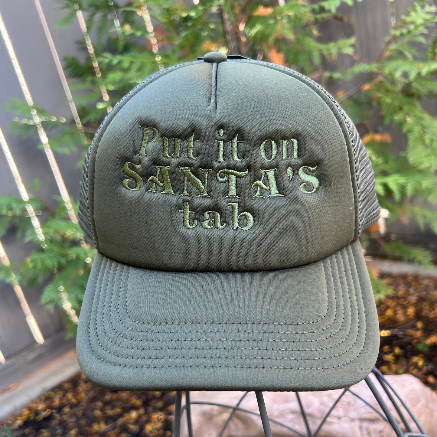 Embroidered Hats-Put it on Santa's Tab