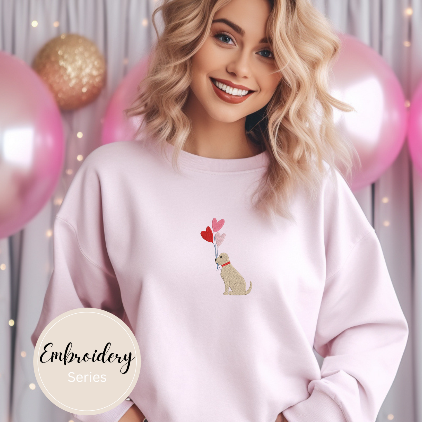 Embroidered Sweatshirt - Puppy Love