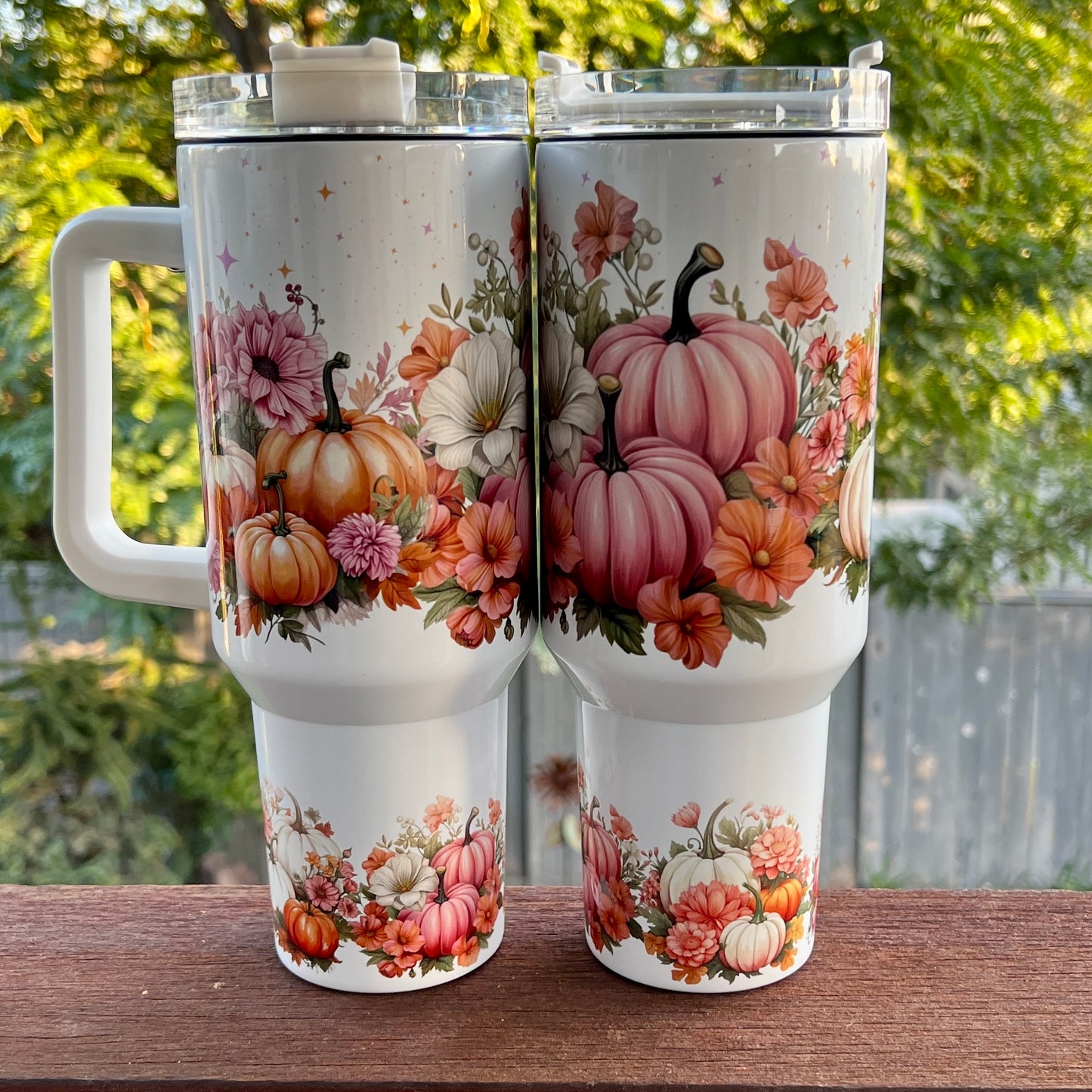 Traveler Tumbler 40 oz- Pink Pumpkin Patch