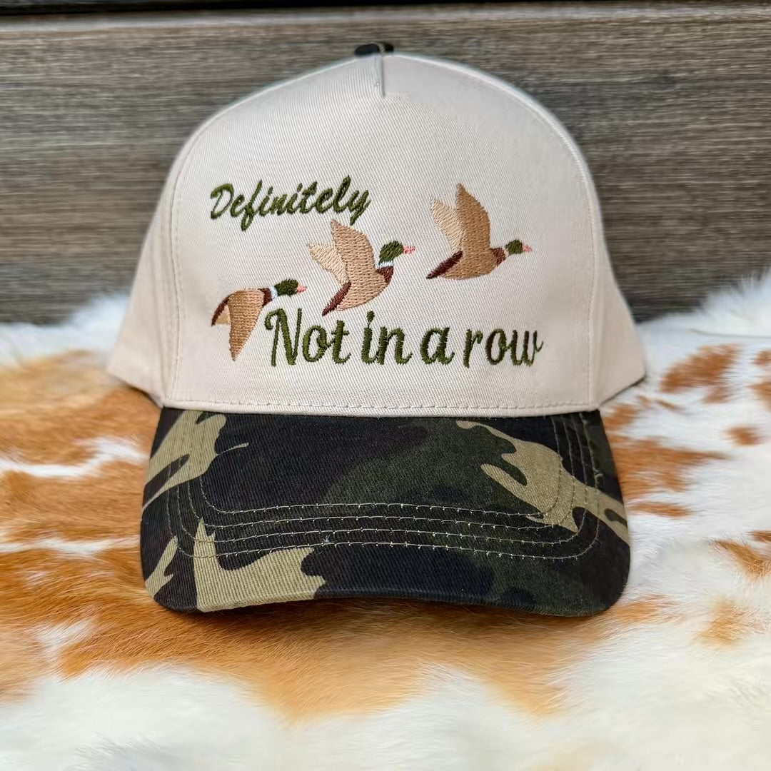 Embroidered Hats- Definitely Not in a row Ducks