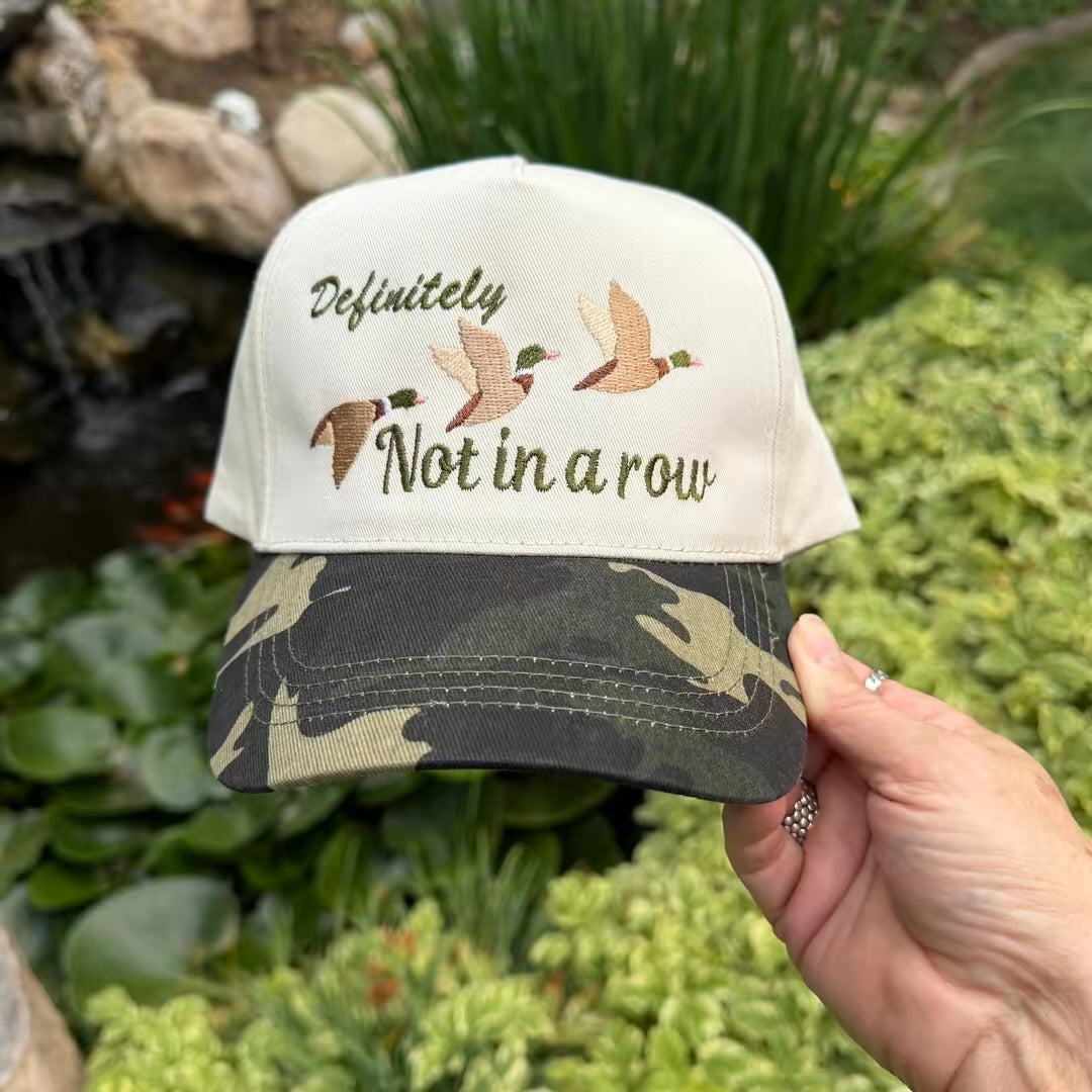 Embroidered Hats- Definitely Not in a row Ducks