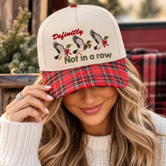 Embroidered Hats- Mallard Holiday Ducks