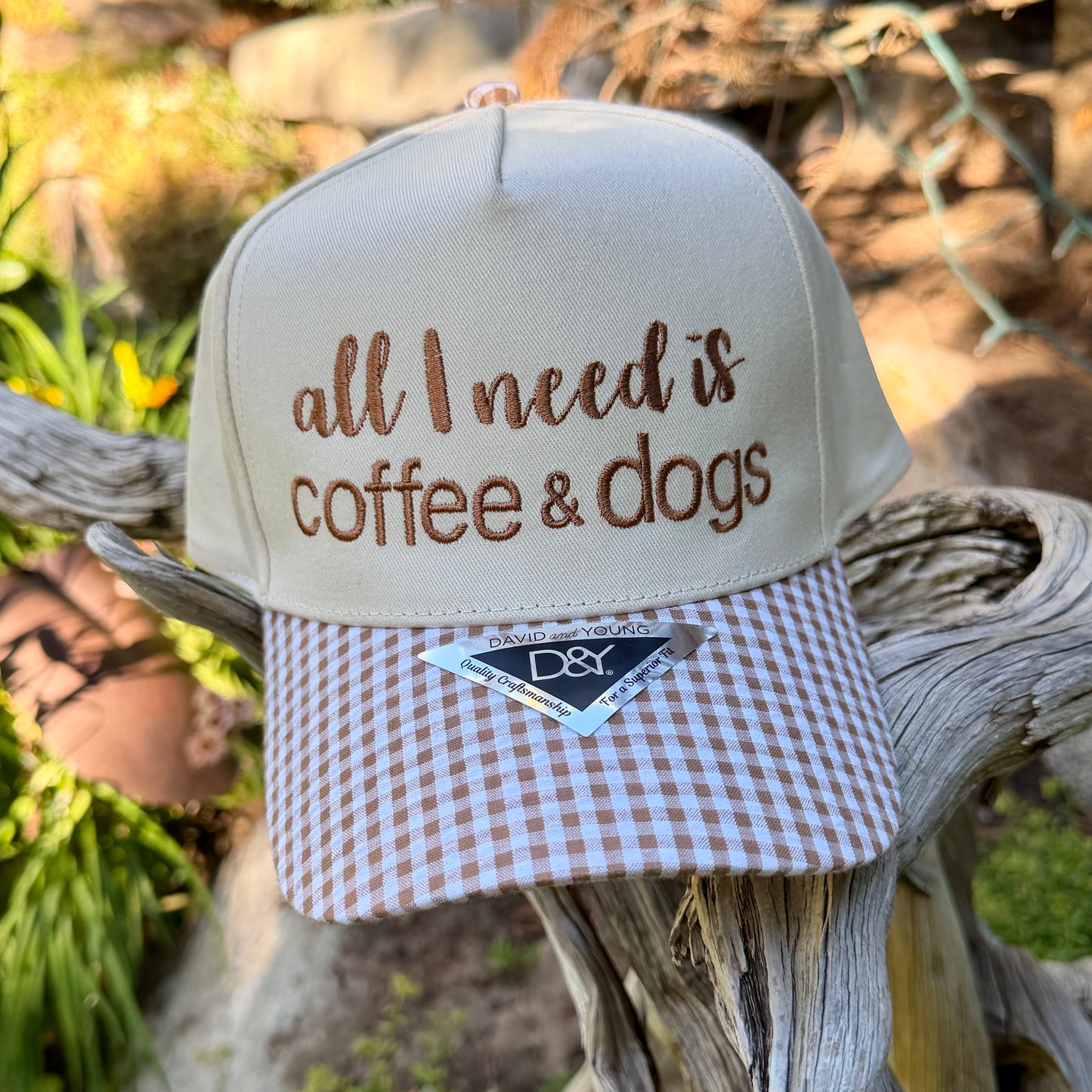 Embroidered Hats- all I need is coffee & dogs