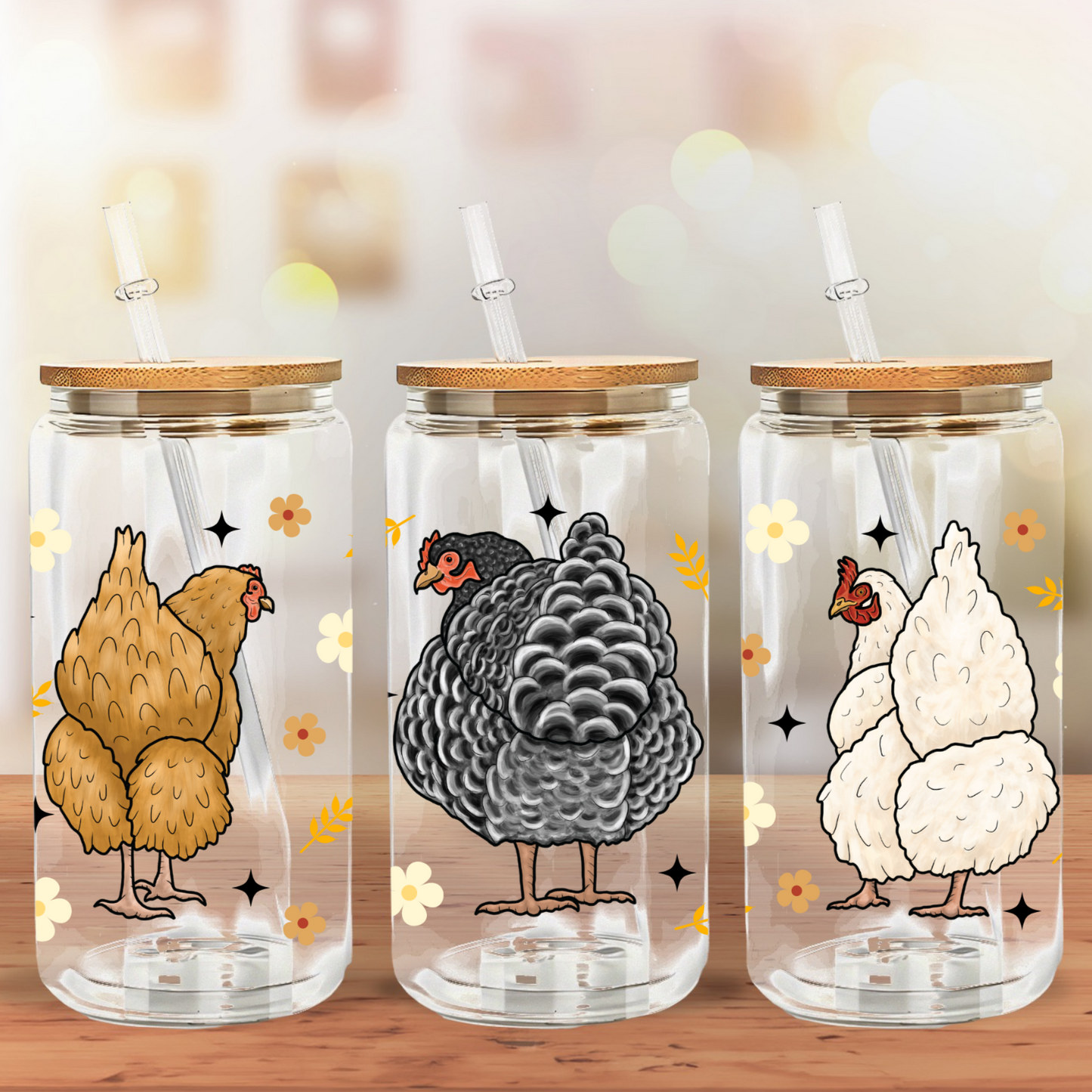 Glass Can- Fluffy Chicken Butts