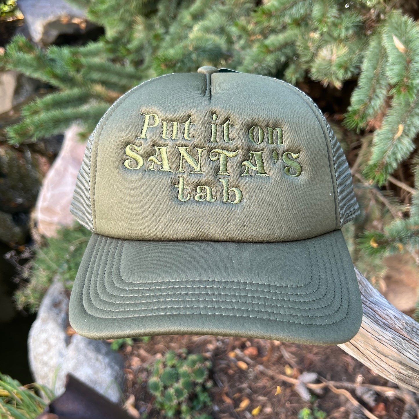 Embroidered Hats-Put it on Santa's Tab