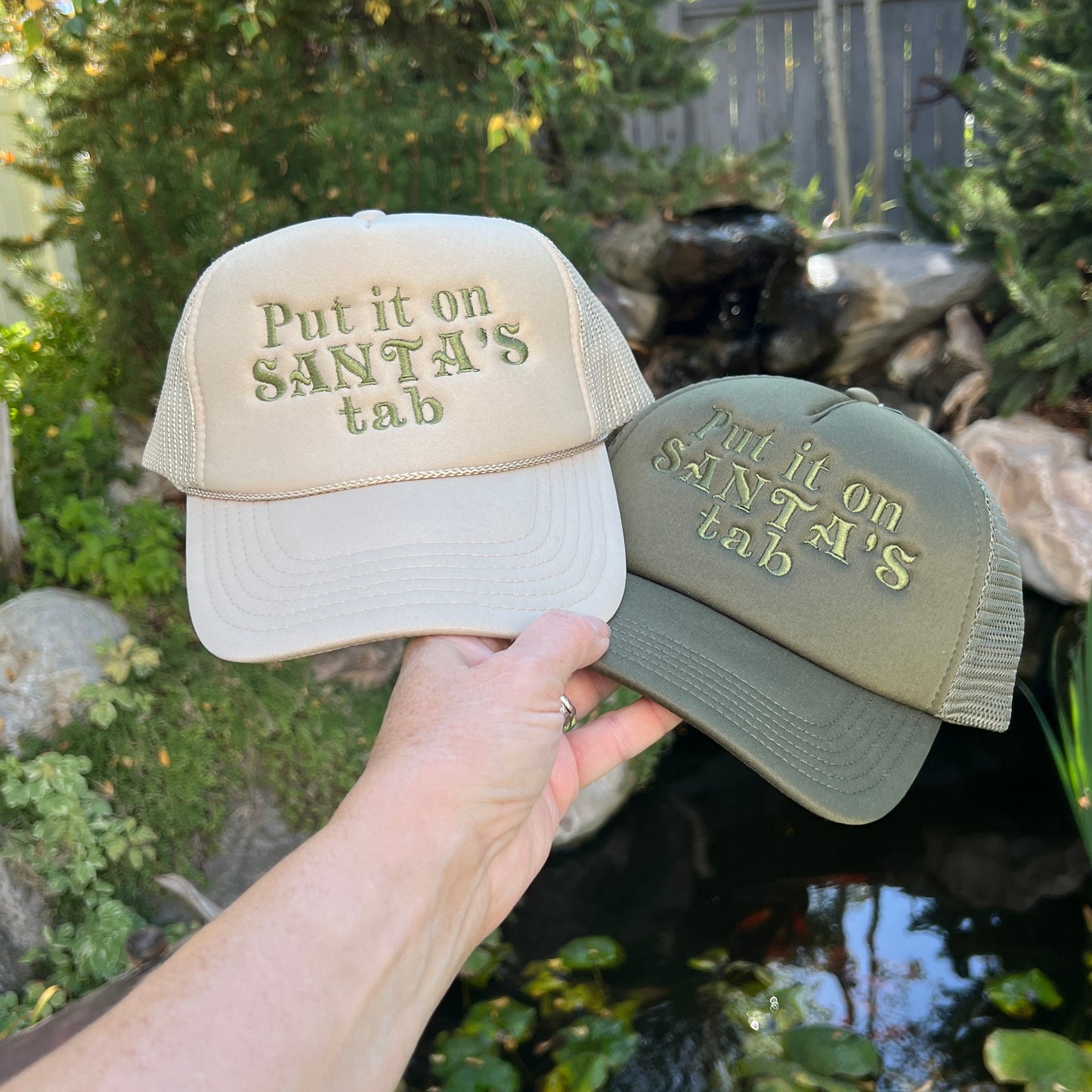 Embroidered Hats-Put it on Santa's Tab