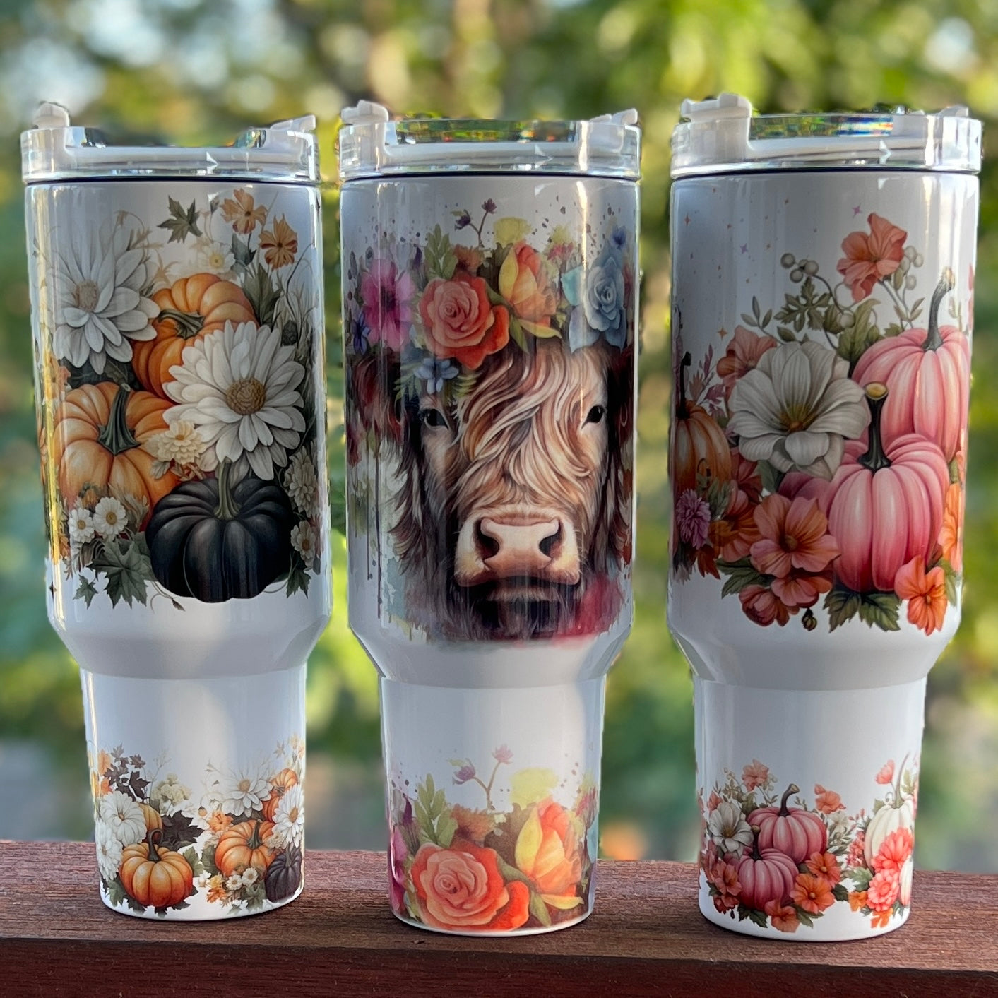 Traveler Tumbler 40 oz- Pink Pumpkin Patch