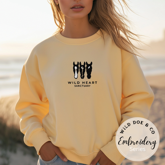 Embroidered Sweatshirt - Wild Heart Sanctuary Embroidered logo