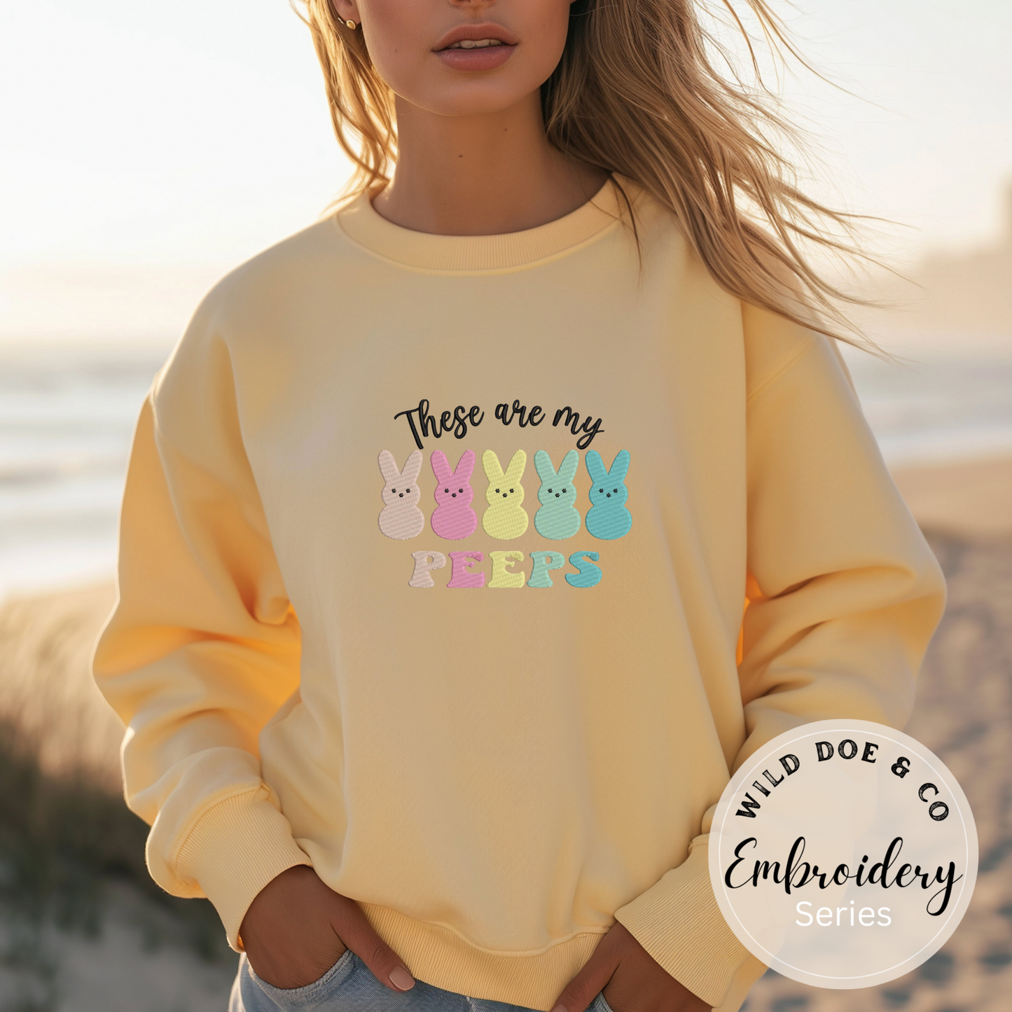 Embroidered Sweatshirt - These are my Peeps