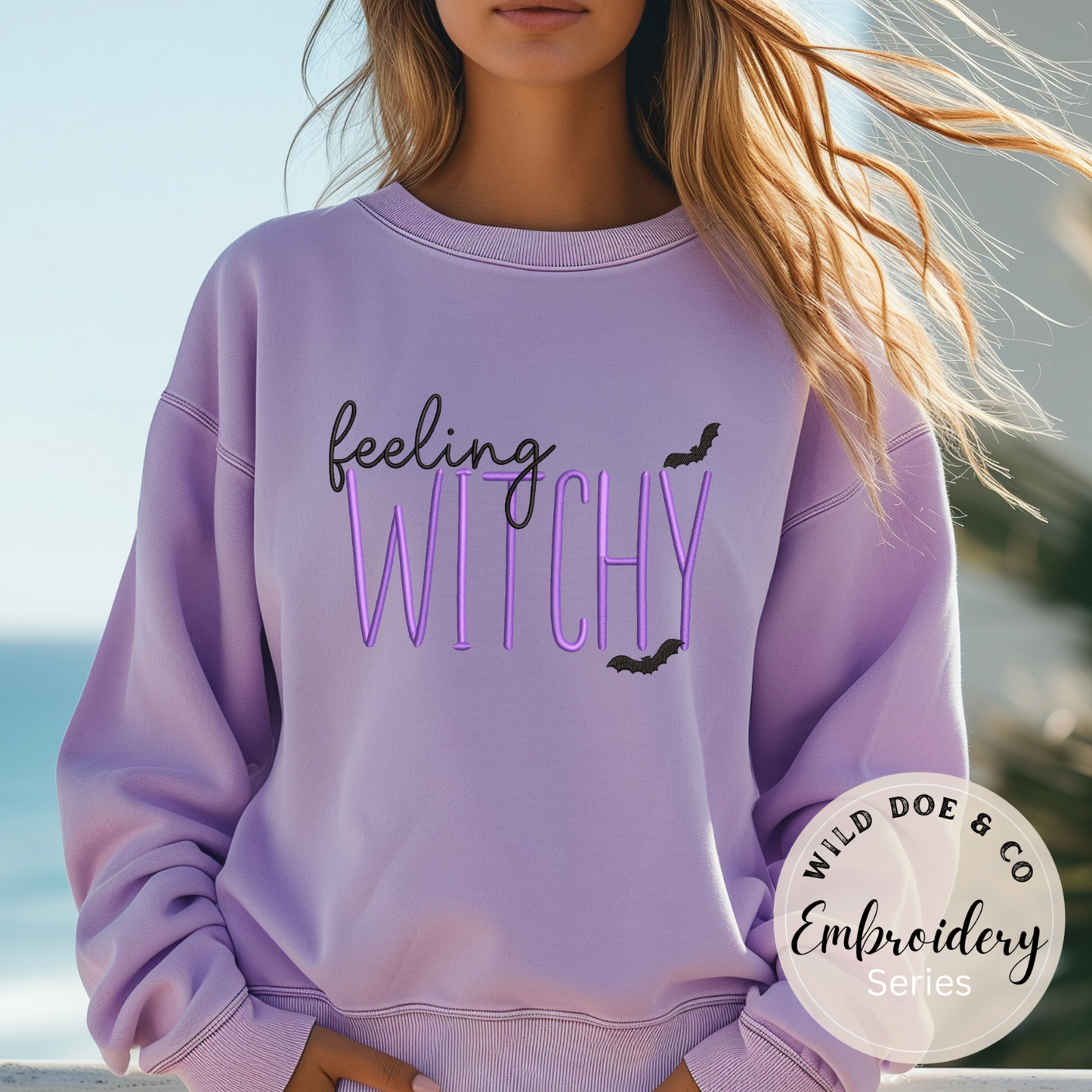 Embroidered Sweatshirt - Feeling Witchy