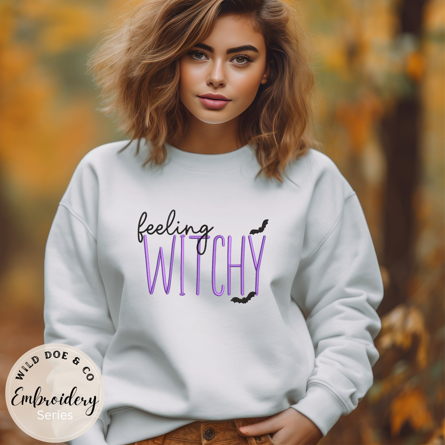 Embroidered Sweatshirt - Feeling Witchy