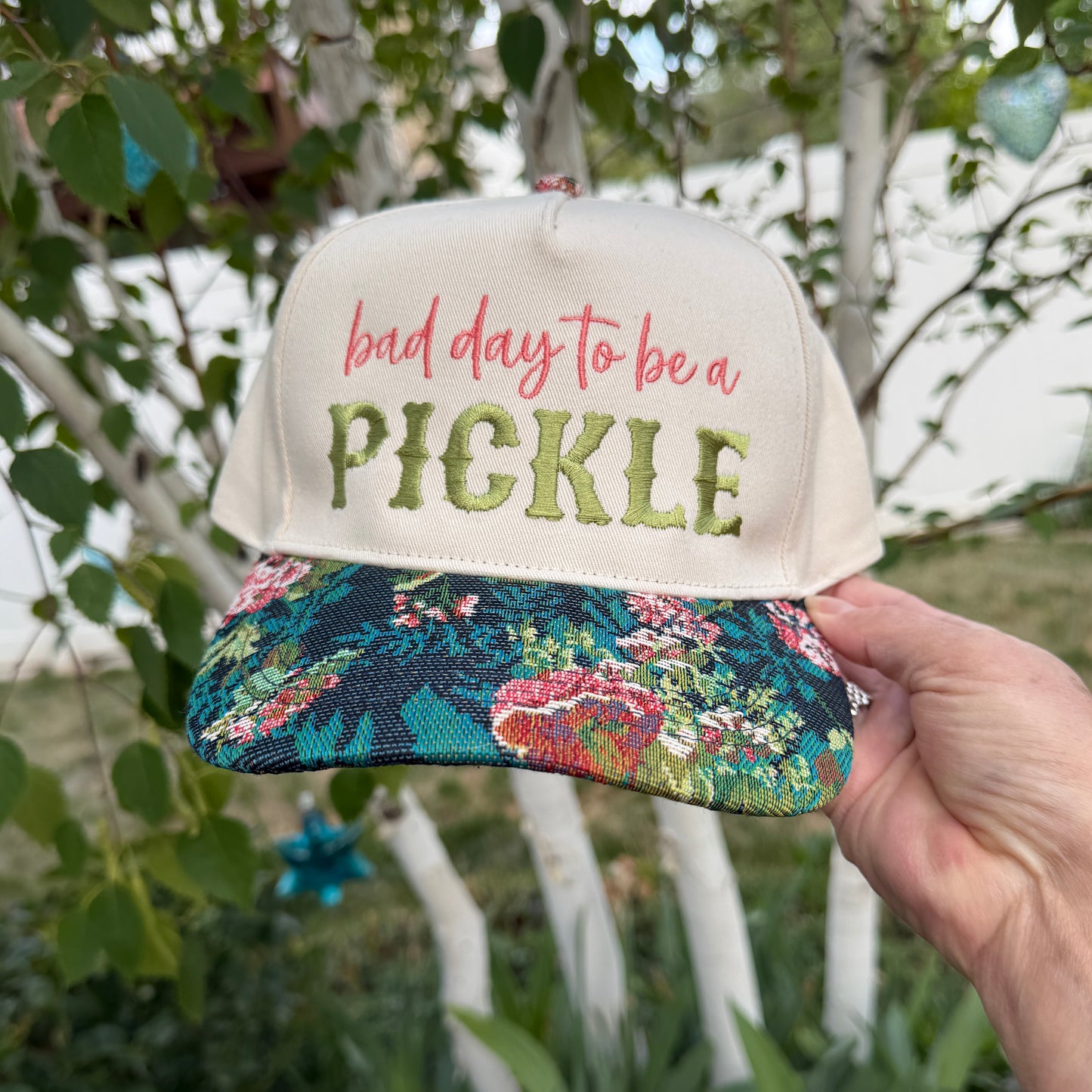 Embroidered Hats- Bad day to be a pickle