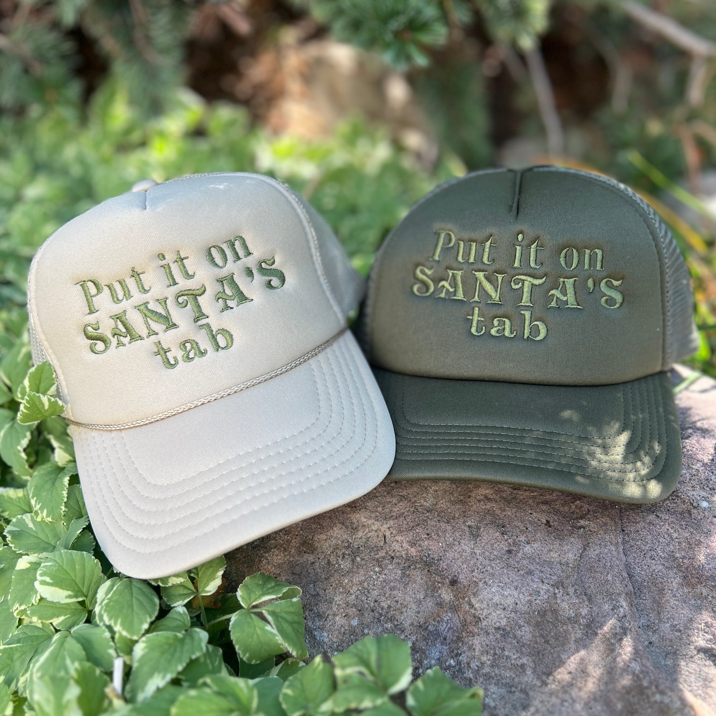 Embroidered Hats-Put it on Santa's Tab