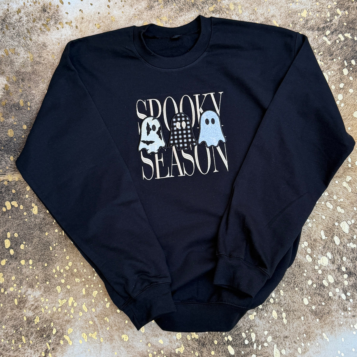 Embroidered Sweatshirt - Spooky Season ghosts