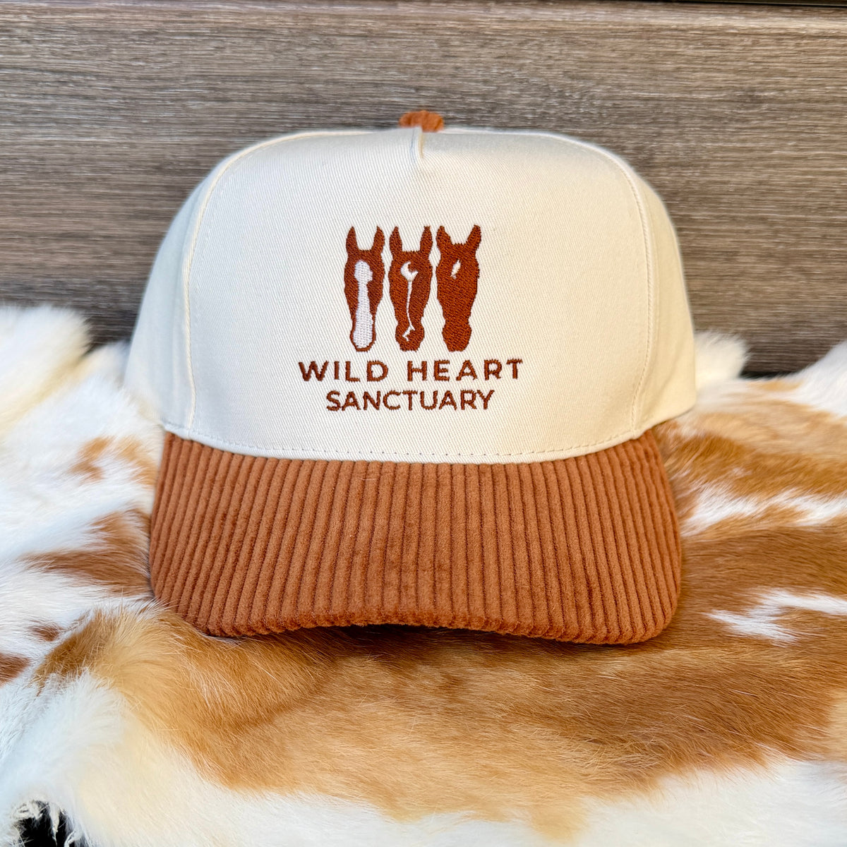 Embroidered Hats- Wild Heart Sanctuary Cordory Trucker Hat