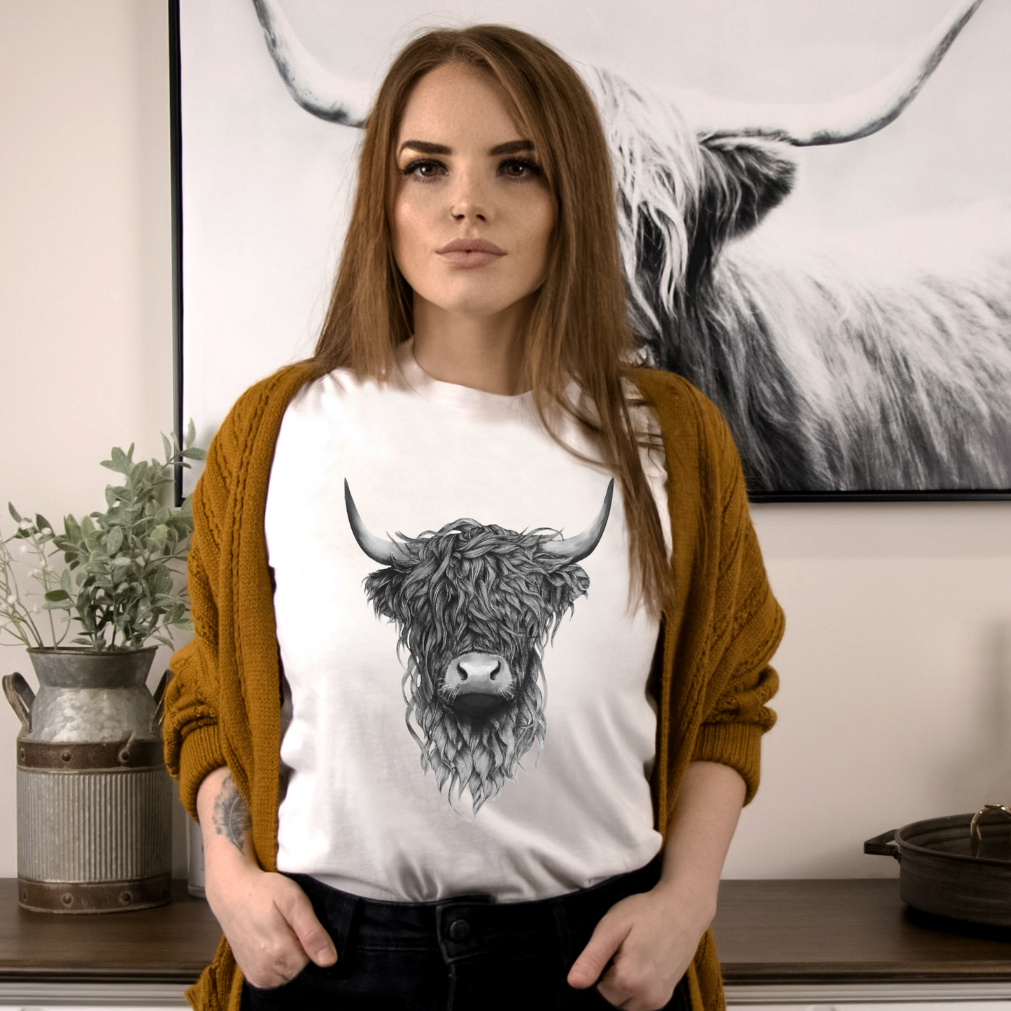 Teeshirt or Sweatshirt - Highlander Cow