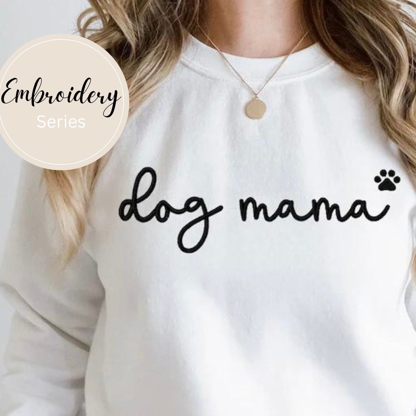 Embroidered Sweatshirt - Dog Mama