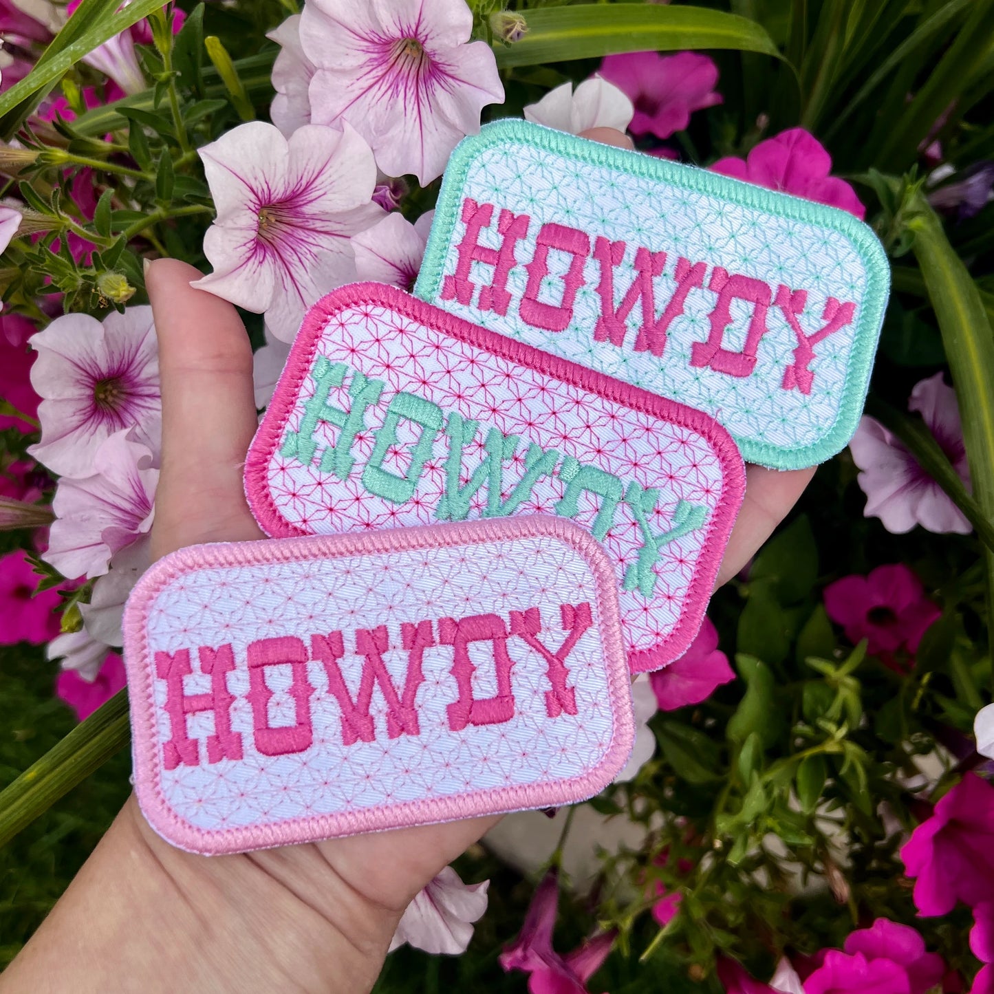 Embroidered Patches - HOWDY White