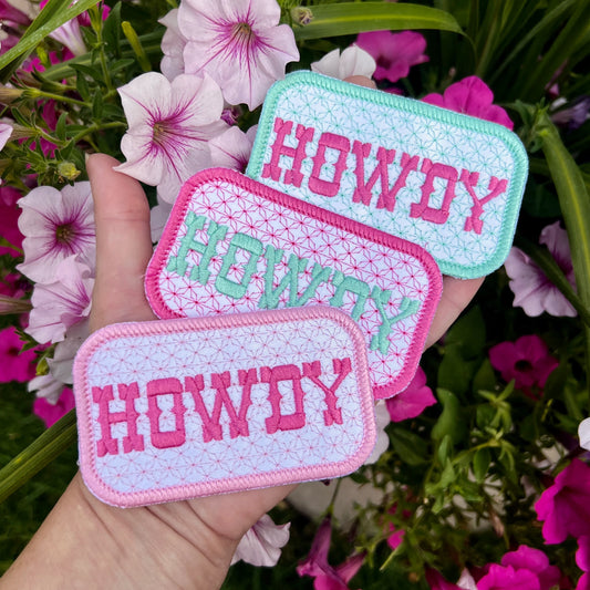 Embroidered Patches - HOWDY White