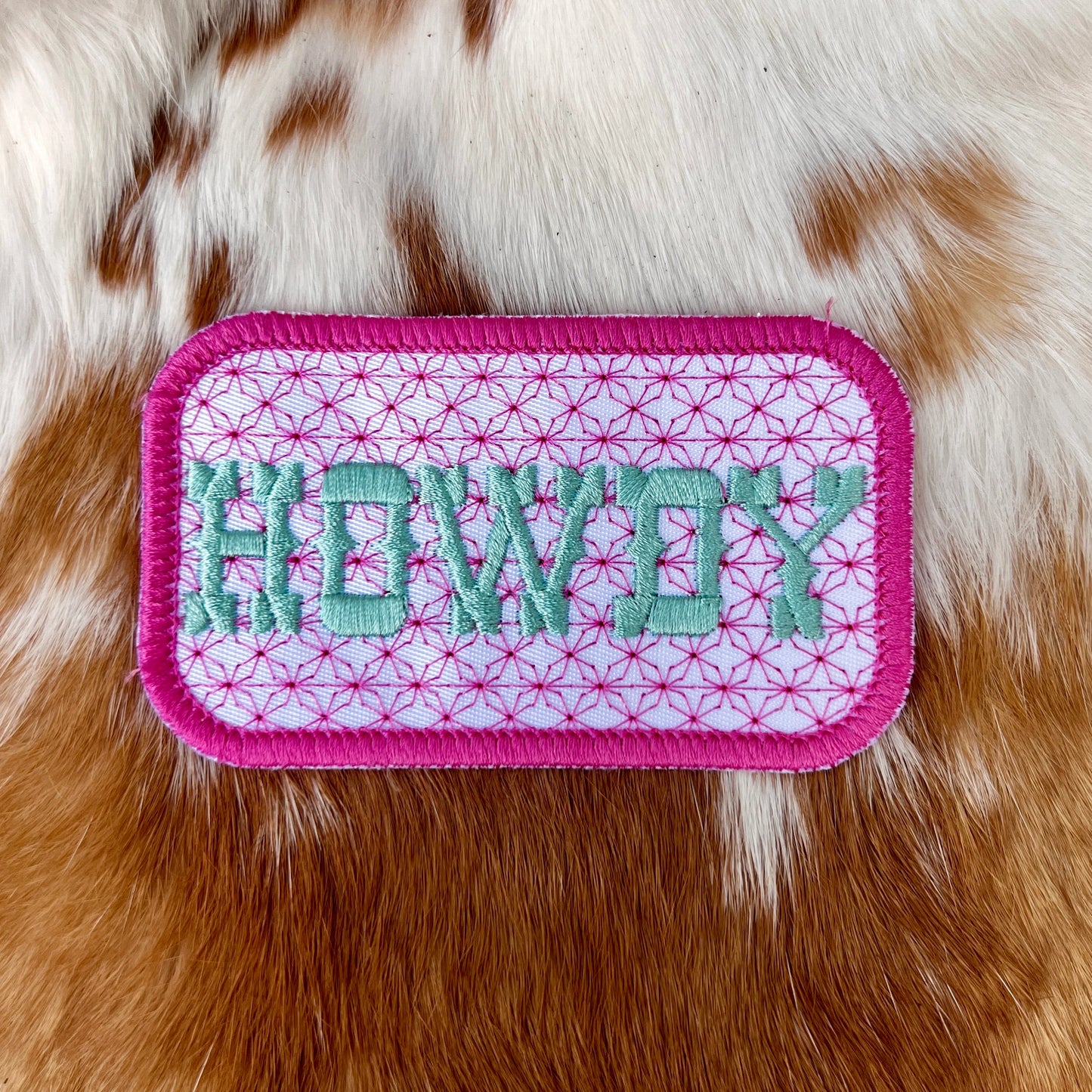 Embroidered Patches - HOWDY White