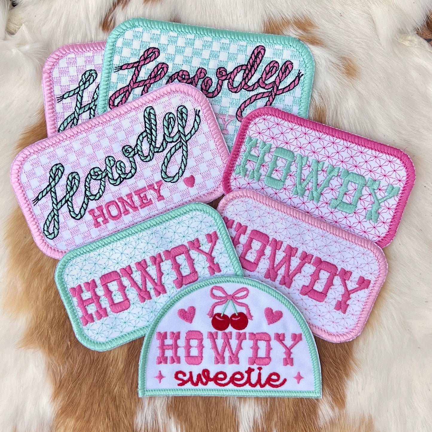 Embroidered Patches - HOWDY White