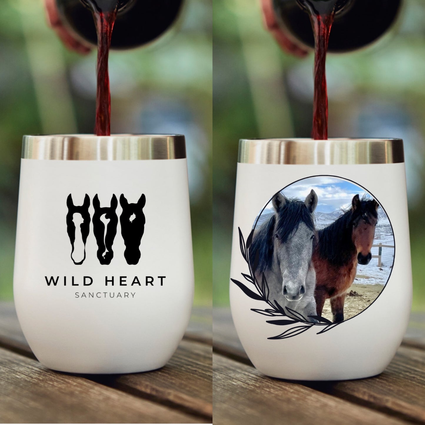 Horse Happy Hour Wine Tumbler- Wild Ones -Wild Heart Sanctuary