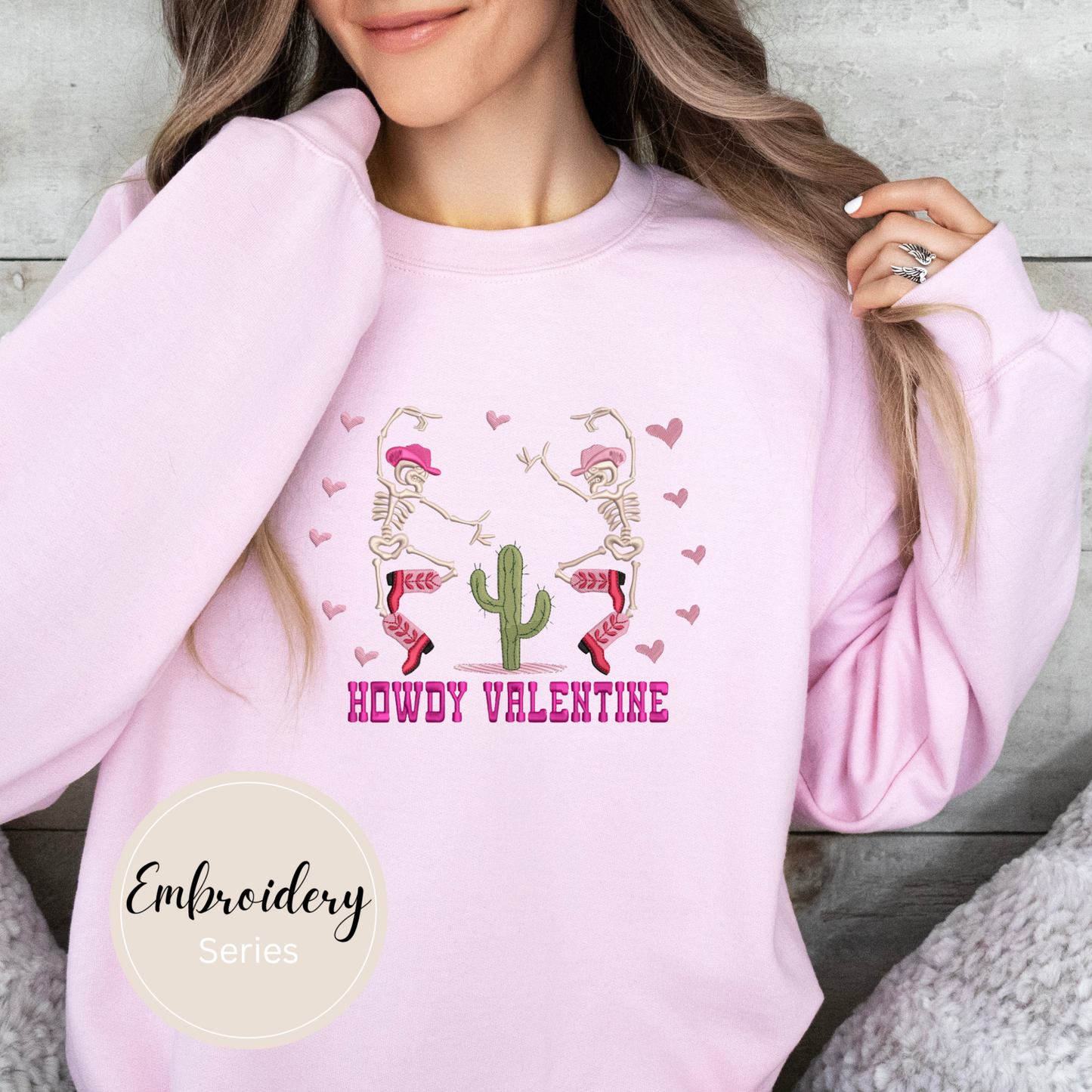 Embroidered Sweatshirt - Howdy Valentine