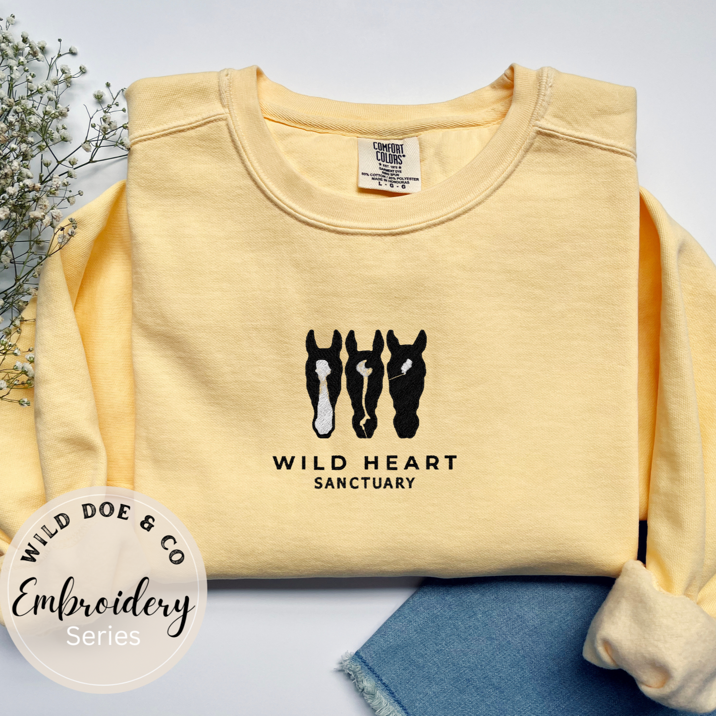 Embroidered Sweatshirt - Wild Heart Sanctuary Embroidered logo