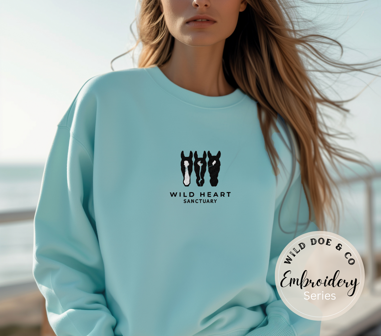 Embroidered Sweatshirt - Wild Heart Sanctuary Embroidered logo