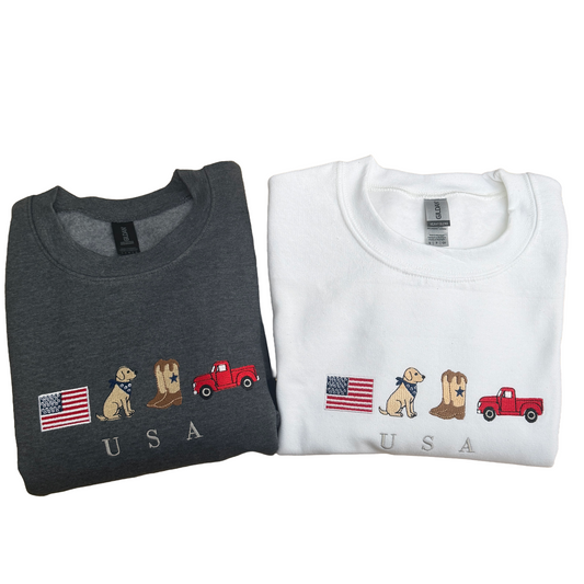 Embroidered Sweatshirt - Small Town USA