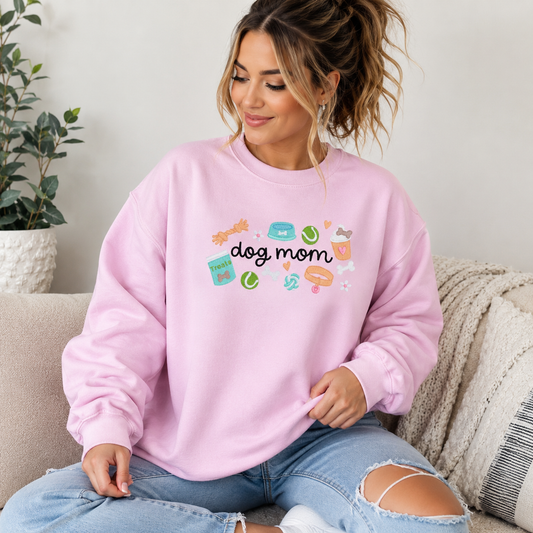 Embroidered Sweatshirt - Dog Mom Party