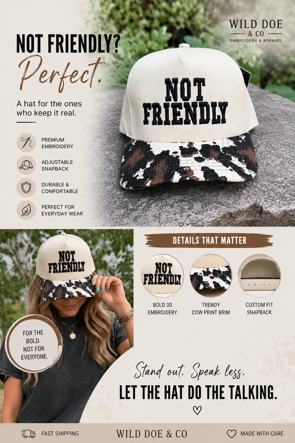 Embroidered Hats- NOT FRIENDLY