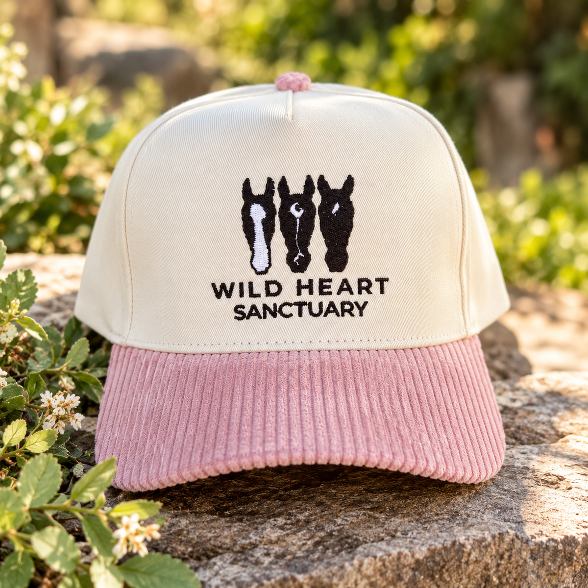 Embroidered Hats- Wild Heart Sanctuary Cordory Trucker Hat