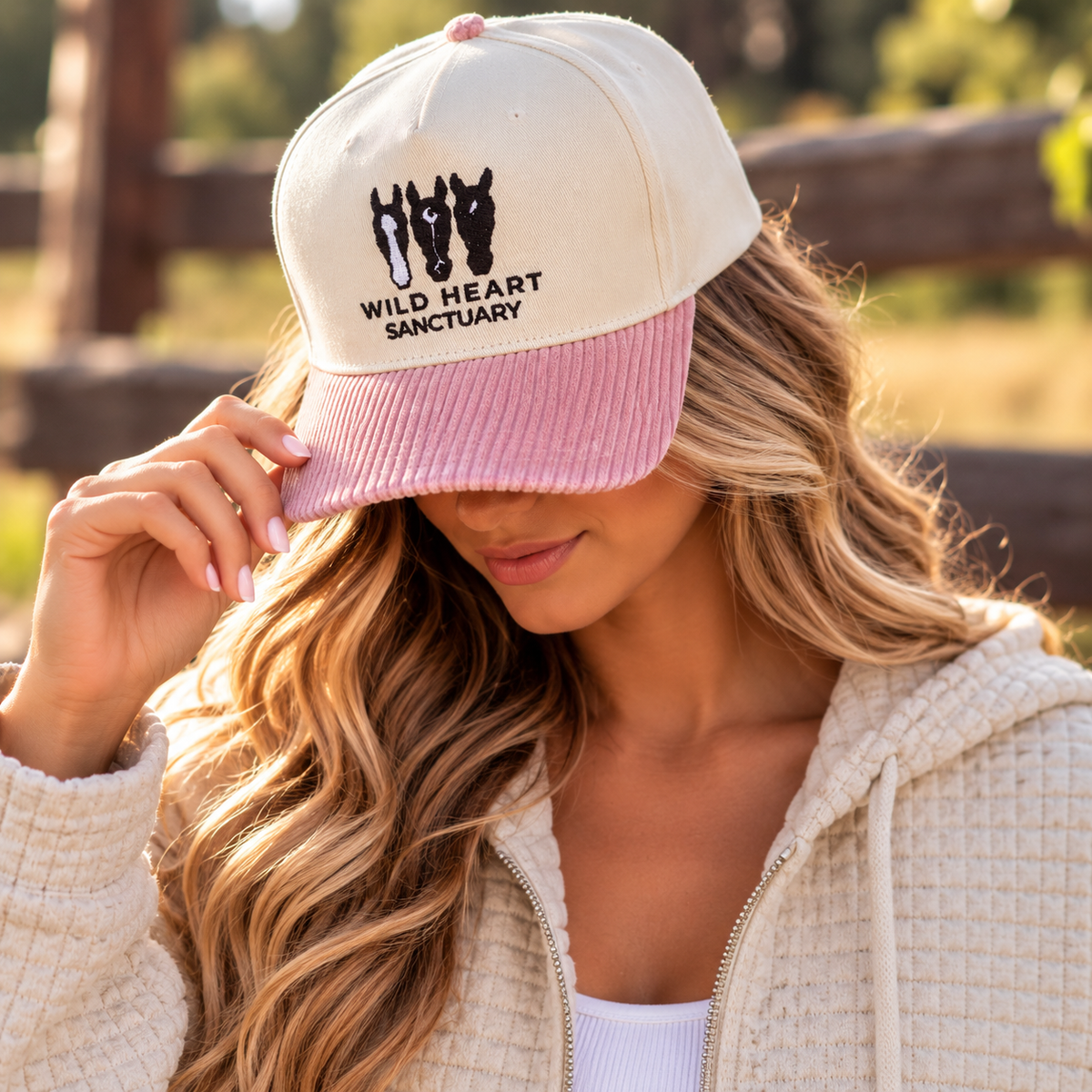 Embroidered Hats- Wild Heart Sanctuary Cordory Trucker Hat