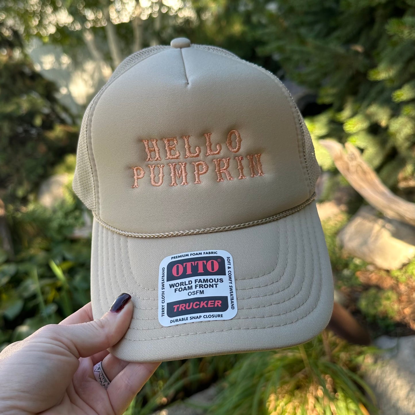 Embroidered Hats- Hello Pumpkin