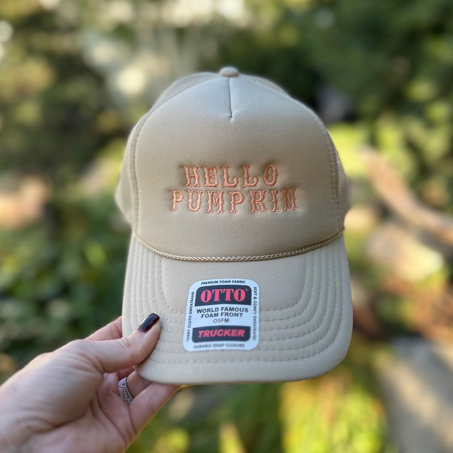 Embroidered Hats- Hello Pumpkin