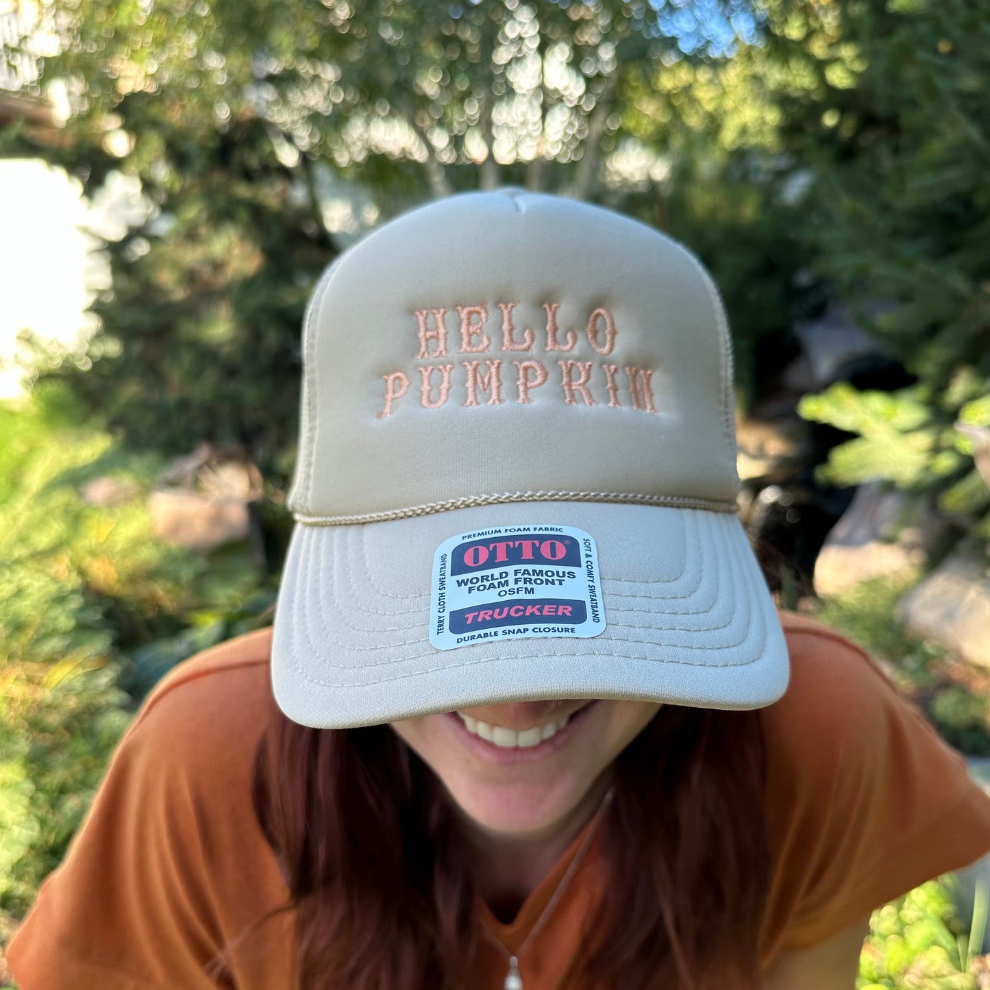 Embroidered Hats- Hello Pumpkin