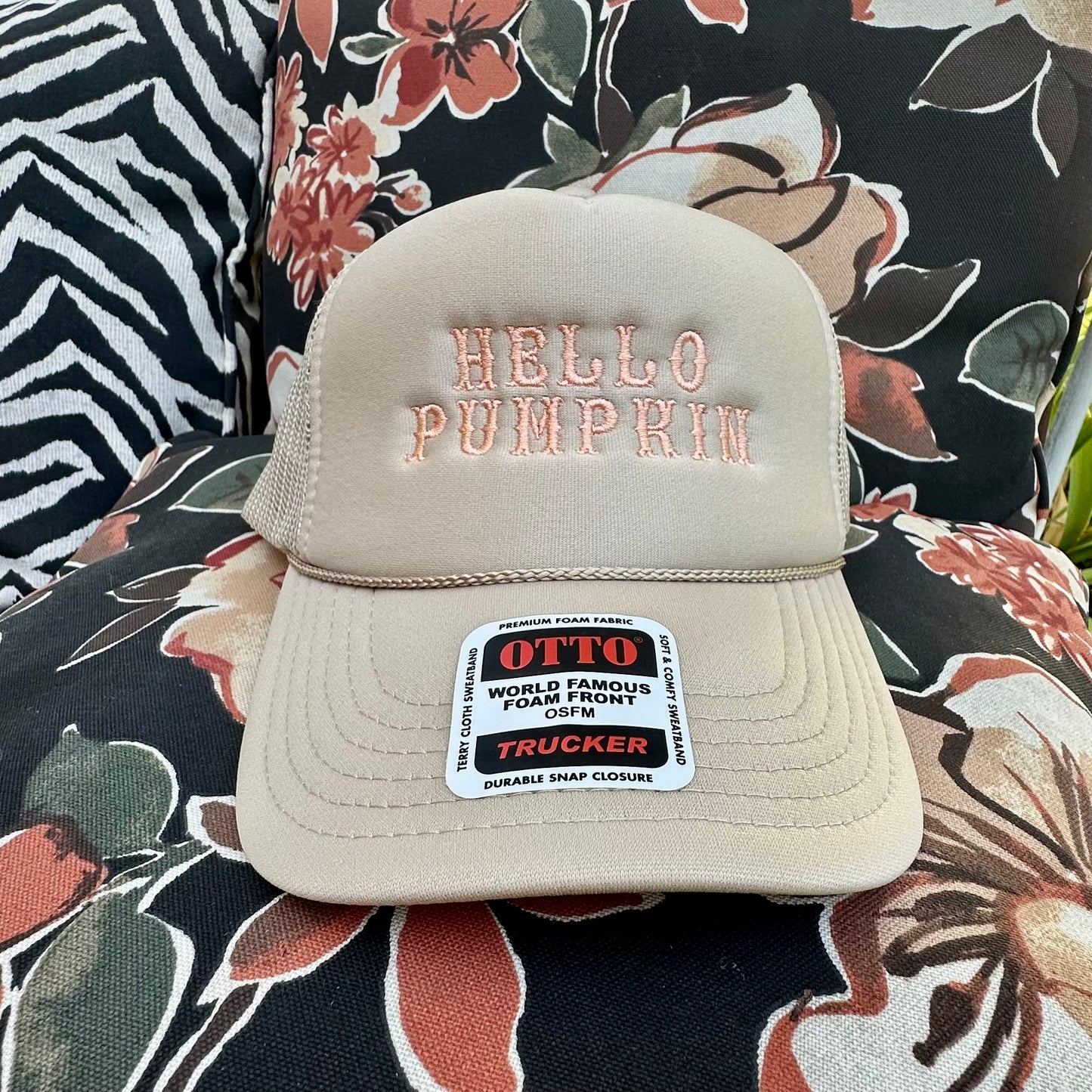 Embroidered Hats- Hello Pumpkin