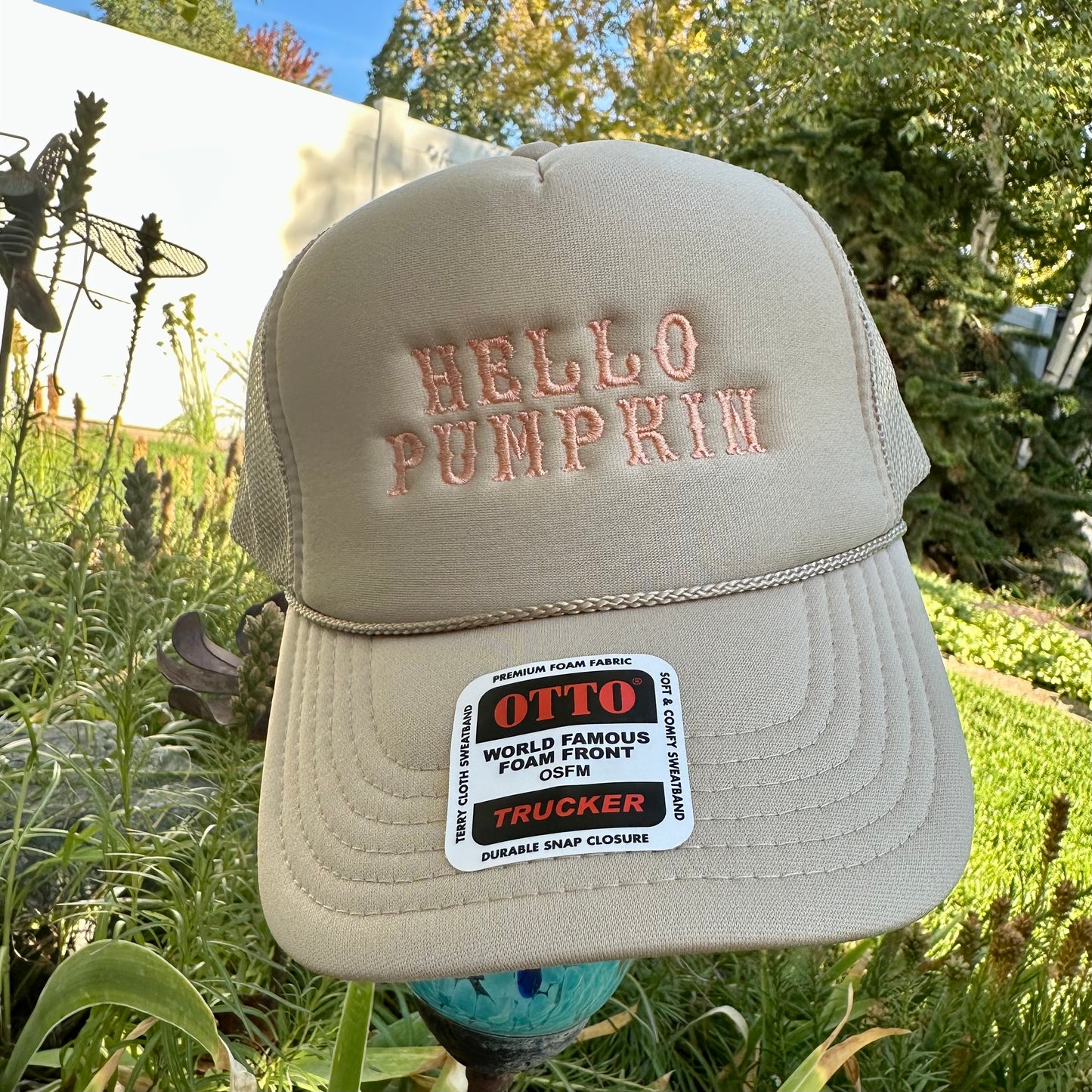 Embroidered Hats- Hello Pumpkin