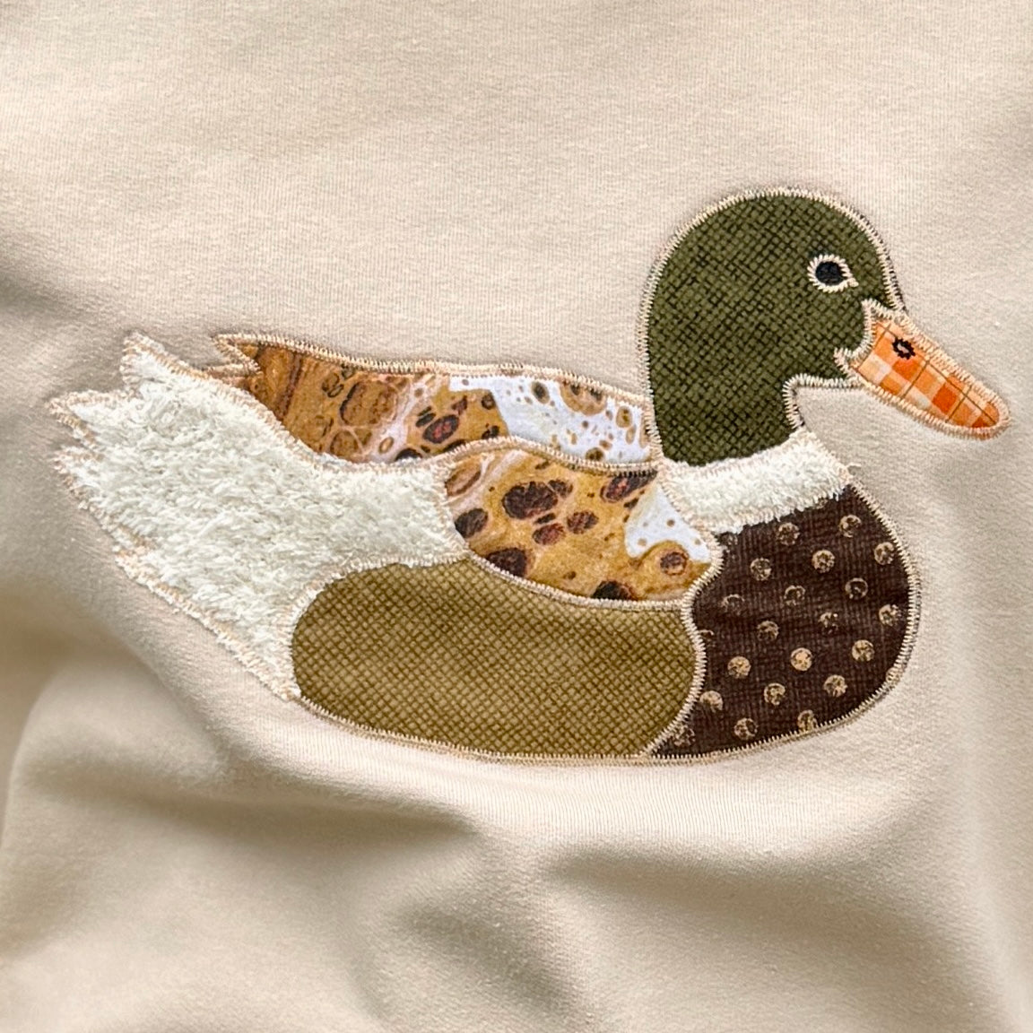 Embroidered Sweatshirt - Applique Mallard Duck