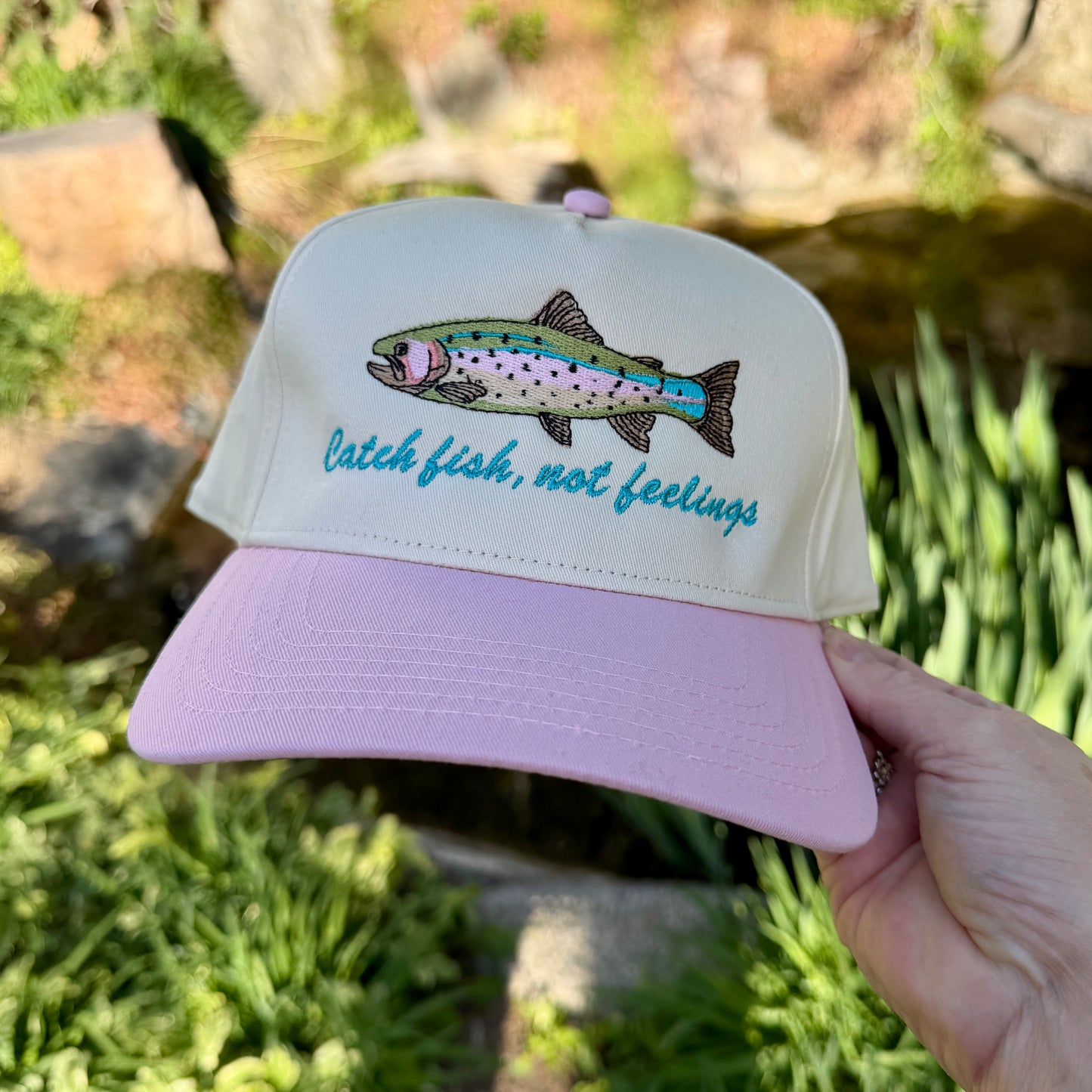 Embroidered Hats- Catch fish, not feelings
